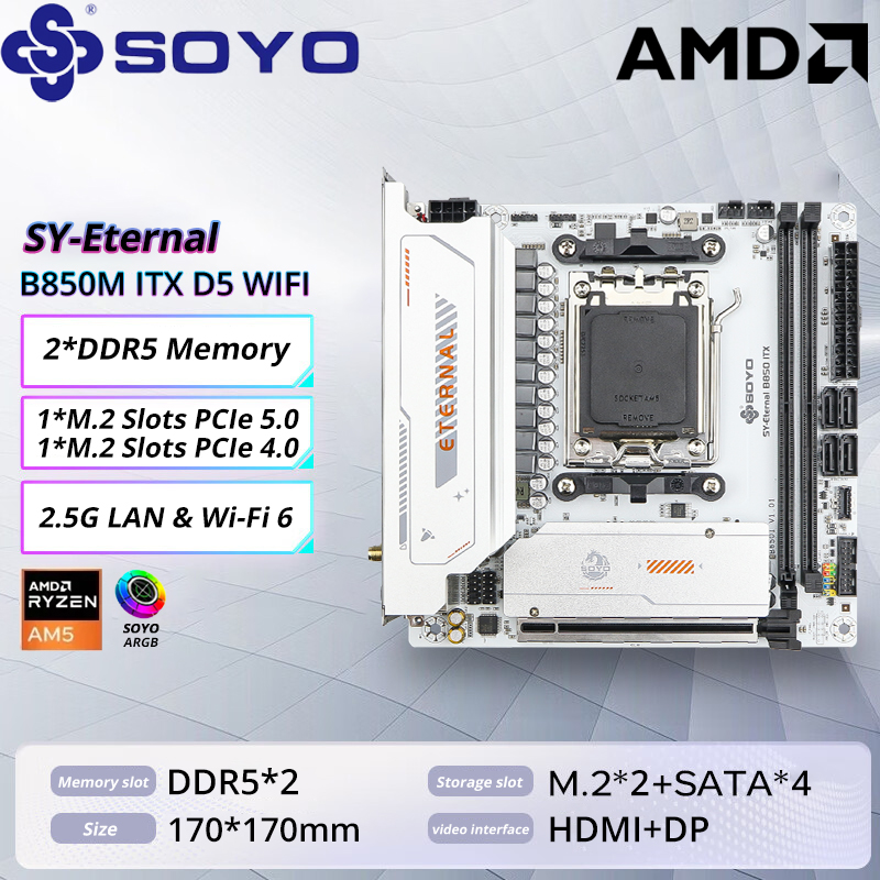 Ddr5 Kit - Soyo b850m argb placa-mãe wifi6 MINI-ITX
