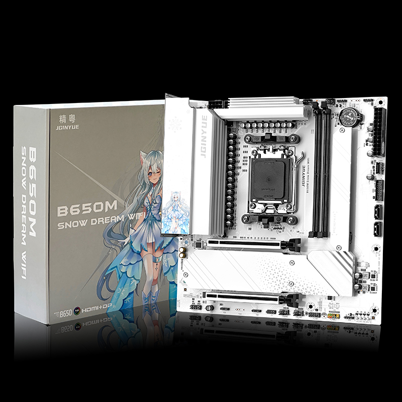 JGINYUE B650M Snow Dream WiFi  - Ddr5 Rgb Ram avaliação e preço